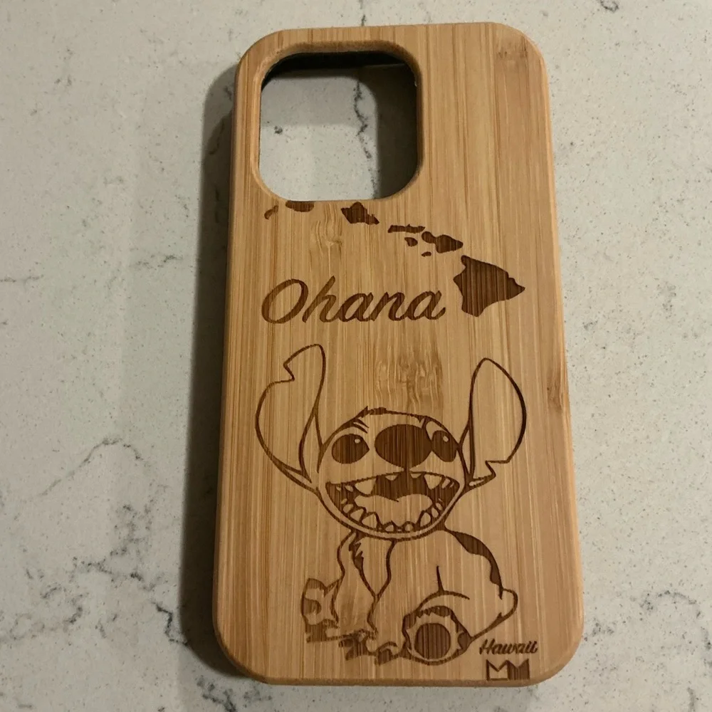 Bamboo Phone 14 pro Case with Stitch Design